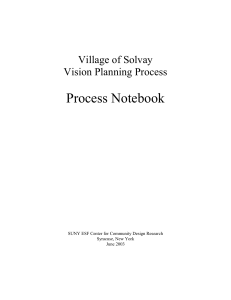 Process Notebook Village of Solvay Vision Planning Process