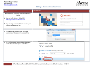 Editing a Document in Office Online Technology Services Task