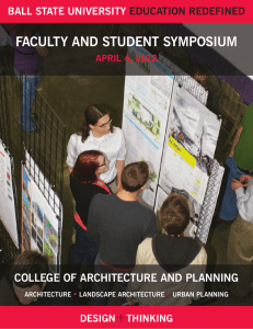 fACulty And Student SymPoSium + . College of ArChiteCture And PlAnning