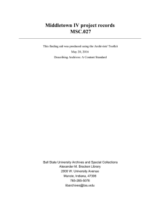 Middletown IV project records MSC.027