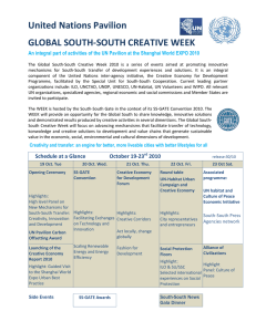 United Nations Pavilion GLOBAL SOUTH-SOUTH CREATIVE WEEK