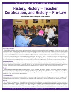 History, History – Teacher Certification, and History – Pre-Law