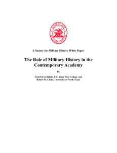 A Society for Military History White Paper