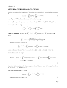 APPENDIX: PROPOSITIONS AND PROOFS L. Zhang et al. N of: