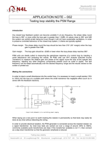 APPLICATION NOTE – 002 Testing loop stability the PSM Range Newtons4th Ltd