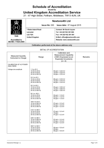 Schedule of Accreditation  United Kingdom Accreditation Service Newtons4th Ltd