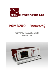 PSM3750  COMMUNICATIONS MANUAL