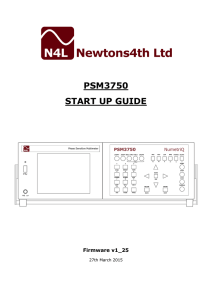 PSM3750 START UP GUIDE Firmware v1_25