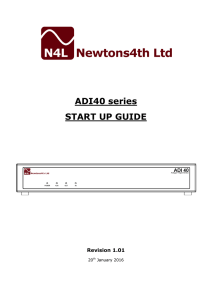 ADI40 series START UP GUIDE Revision 1.01