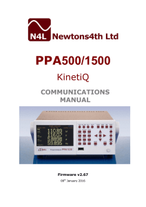 PPA500/1500  COMMUNICATIONS MANUAL