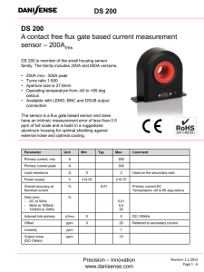 DS 200 A contact free flux gate based current measurement – 200A sensor