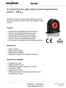 DS 600 A contact free flux gate based current measurement – 600A sensor