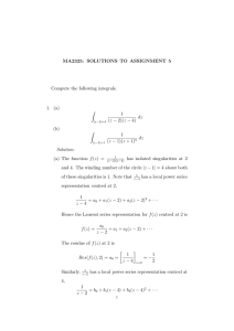MA2325: SOLUTIONS TO ASSIGNMENT 5 Compute the following integrals. 1. (a) Z