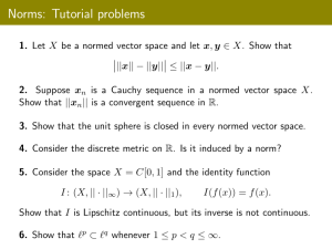 Norms: Tutorial problems