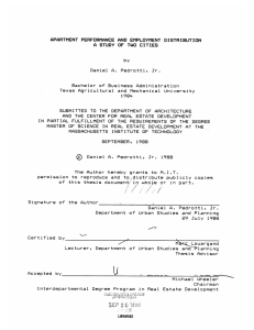 APARTMENT PERFORMANCE AND  EMPLOYMENT  DISTRIBUTION