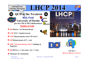 LHCP 2014 Outline of Talk CDF Run 2