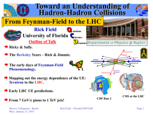 Toward an Understanding of Hadron-Hadron Collisions From Feynman-Field to the LHC Rick Field