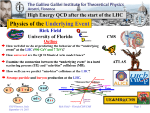Physics of the Underlying Event Rick Field