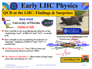 Early LHC Physics QCD at the LHC: Findings &amp; Surprises Rick Field