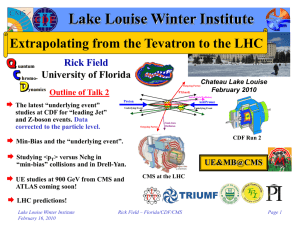 Lake Louise Winter Institute Extrapolating from the Tevatron to the LHC
