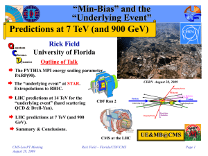 “Min-Bias” and the “Underlying Event” Predictions at 7 TeV (and 900 GeV)