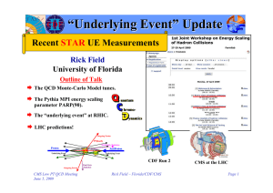 “ Underlying Event ” Update