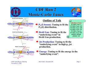 CDF Run 2 Monte - Carlo Tunes