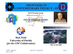FRONTIERS IN CONTEMPORARY PHYSICS - III Rick Field University of Florida