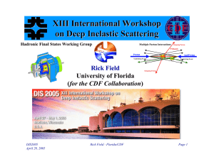 XIII International Workshop on Deep Inelastic Scattering Rick Field University of Florida