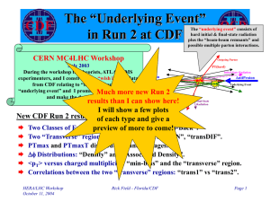 The “Underlying Event” in Run 2 at CDF