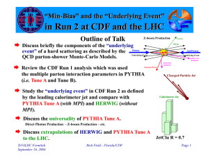 in Run 2 at CDF and the LHC Outline of Talk 