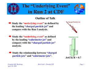 in Run 2 at CDF The “Underlying Event”  Outline of Talk