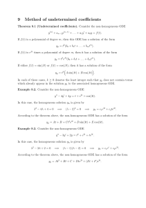 9 Method of undetermined coefficients