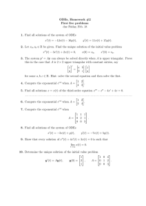 ODEs, Homework #2 First five problems 1. 2.