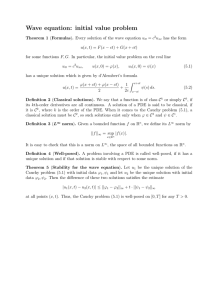 Wave equation: initial value problem