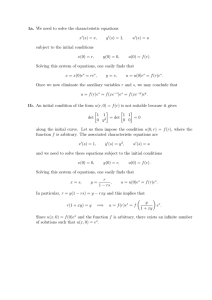 We need to solve the characteristic equations 1a. x (s) = x,