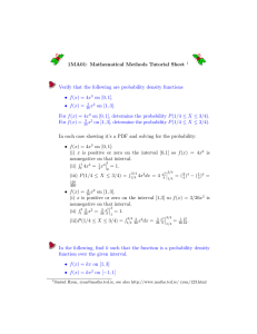 1MA01: Mathematical Methods Tutorial Sheet • f (x) = 4x