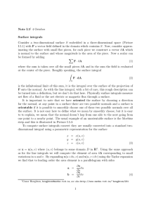 4 October Note I.5 Surface integrals