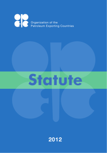 Statute 2012 Organization of the Petroleum Exporting Countries