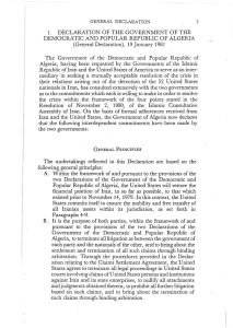 1. DECLARATION OF THE GOVERNMENT OF THE