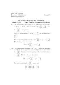 Math 308 — Problem Set 7solutions Issued: 10.29 Due: Training Homework Solutions