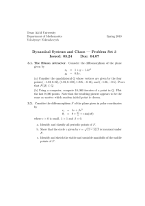 Dynamical Systems and Chaos — Problem Set 3 Issued: 03.24 Due: 04.07
