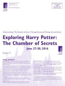 Exploring Harry Potter: The Chamber of Secrets  June 27-30, 2016