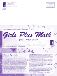 Girls Plus Math July 17-22, 2016