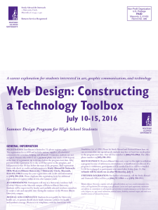 Web Design: Constructing a Technology Toolbox  July 10-15, 2016