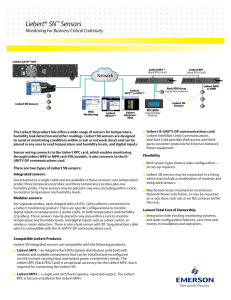 Liebert SN Sensors Monitoring For Business-Critical Continuity