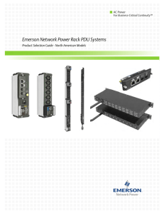 Emerson Network Power Rack PDU Systems AC Power Business-Critical Continuity™