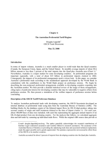 Chapter 6 The Australian Preferential Tariff Regime May 22, 2008