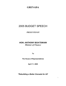 2005 BUDGET SPEECH GRENADA  HON. ANTHONY BOATSWAIN