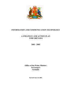 INFORMATION AND COMMUNICATION TECHNOLOGY A STRATEGY AND ACTION PLAN FOR GRENADA